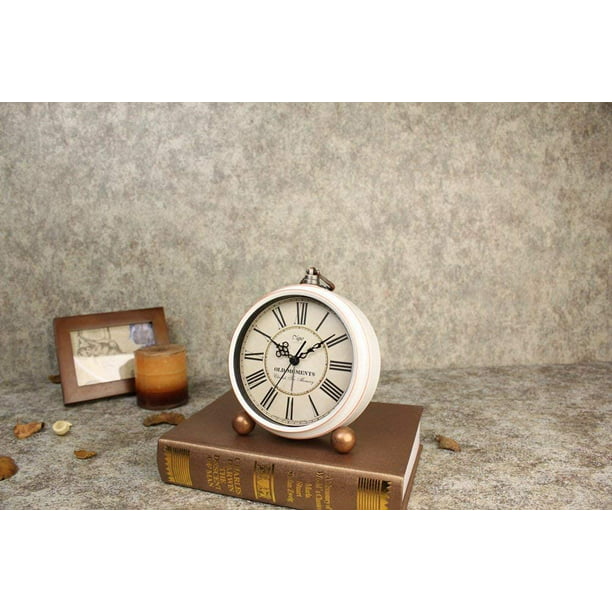 Clock Classic Retro European Style Vintage Silent Desk Alarm clock Non Ticking